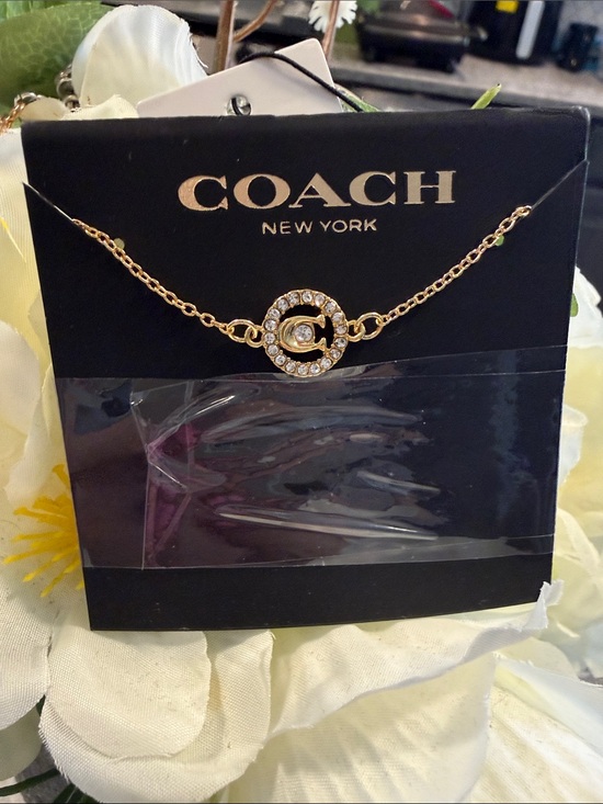 Coach Jewelry - Coach Gold Crystal 'C' Circle Pendant Necklace
